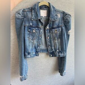 Zara distressed denim jacket size XS
